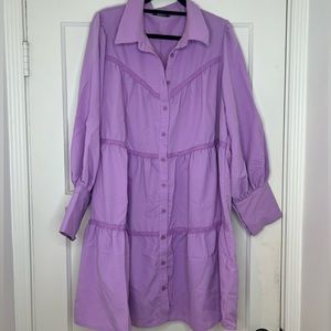 #8 Simplee Plus 3XL Lilac Flounce Midi Dress